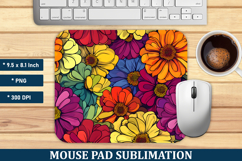 Zinnia Flower Mouse Pad | Mouse Pad Sublimation Product Image 1