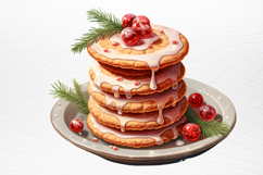 Watercolor Christmas blue Clipart PNG Product Image 2