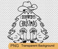 Cowboy Christmas svg, png Howdy Christmas printable file cut Product Image 2