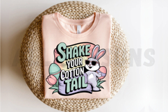 Fun Easter Bunny Cartoon With Eggs And Shake Your Tail Text Product Image 2