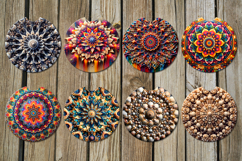 Mandala | mystic car coaster &amp; key chain design bundle, PNG Product Image 2