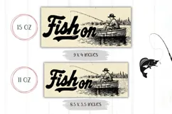Fish On Mug Wrap, Fishing Mug Design, Fisherman Sublimation Product Image 2