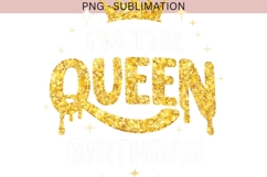 I'm The Queen Birthday PNG | Gold Glitter Crown Birthday Product Image 3
