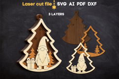 Gnome Christmas Tree Toy SVG laser cut file for Glowforge Product Image 2