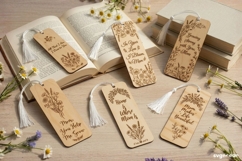 Mother's Day Bookmarks SVG Bundle | Glowforge | Laser Cut Product Image 2