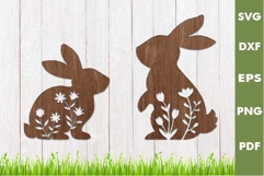 Spring Bunny SVG Design|Easter Laser cut, Cricut, Silhouette Product Image 1
