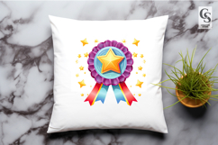 Cute Star Award Ribbon Badge Clipart Sublimation PNG Product Image 2