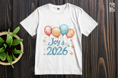 Joy and Sparkle 2026 Balloon Bunny Clipart Sublimation PNG Product Image 2