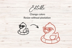 Summer Baby Duck with Sunglasses Illustration SVG Product Image 2