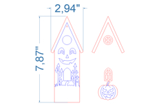 Halloween House Ornament SVG laser cut file for Glowforge Product Image 2