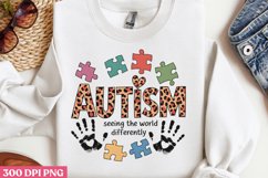 Autism Seeing the World PNG, Autism Sublimation PNG Product Image 1