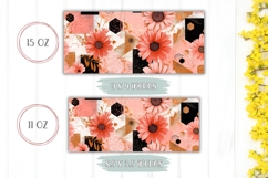 Boho Flowers Mug Wrap, Floral Mug Sublimation Design Product Image 2