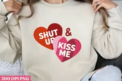 Shut up & kiss me PNG, Retro Valentine Sublimation Product Image 3