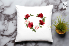 Watercolor Floral Heart Frames Clipart Sublimation PNG Product Image 2