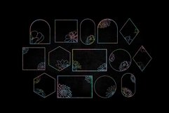 Rainbow Glitter Floral Frames Clipart Product Image 2