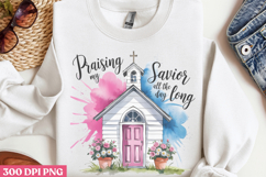 Praising My Savior All PNG, Retro Church Sublimation PNG Product Image 2
