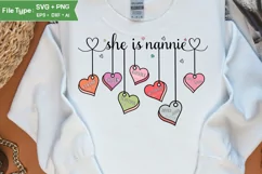 She Is Nannie SVG | Mother Day PNG | Happy Mother's Day SVG Product Image 2