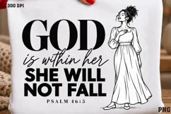 God Is Within Her Psalm 46:5 Shirt PNG, Psalm 46:5 Floral Cr Product Image 2