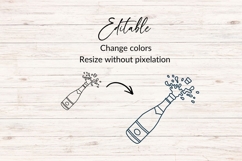 Hand Drawn Champagne Bottle SVG Product Image 2
