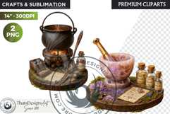 Cosy Witch's Apothecary magic Clipart PNG witchcraft graphic Product Image 1