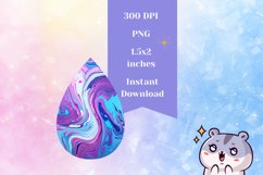 Colorful Teardrop Earring Sublimation, Liquid Paint Earrings Product Image 2