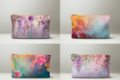 Wisteria Cosmetic Bag, Floral Cosmetic Bag Print Product Image 2
