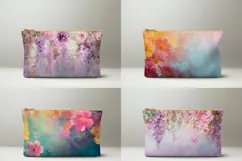 Wisteria Cosmetic Bag, Floral Cosmetic Bag Print Product Image 2