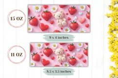 Cartoon Strawberry Mug Template, Pink Love Hearts Mug Product Image 2
