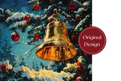 Christmas Bells Tumbler Wrap, Christmas Bell Sublimation PNG Product Image 2