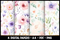 4 Digital Papers Vintage Florals I Vintage Theme Product Image 1