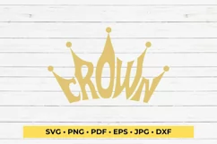 Crown Cut File | Word Art in Shape Product Image 2