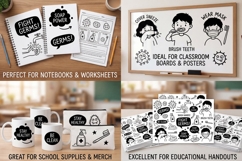 Hygiene &amp; Health Doodles SVG Bundle | Kids Germs Clipart Product Image 2