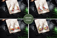 Watercolor Flowers Earring, Flower Teardrop Earring Designs Product Image 2