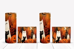 Kids Halloween Tumbler Design, Halloween Ghost Tumbler PNG Product Image 2