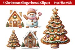 Christmas Gingerbread Clipart PNG Product Image 1