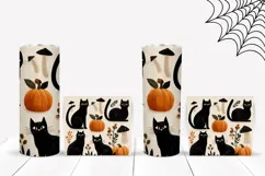 Fall Pumpkins Tumbler, Black Cat Tumbler Design Product Image 2