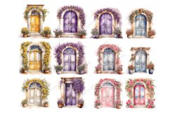Watercolor Medirerranean Door Clipart Product Image 2