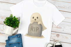 Watercolor kawaii halloween spooky clipart Product Image 2