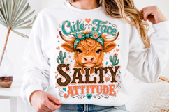 Cute Salty Highland Cow PNG Product Image 1