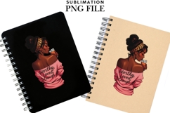 Motivational Melanin woman Sublimation PNG, Graphic Illustra Product Image 2