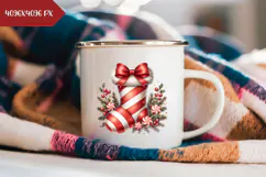 Christmas Sock Illustration, Cartoon Christmas Bow PNG Product Image 2