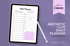 Aesthetic Daily Planner Template Canva - Minimalist Lavender Product Image 2
