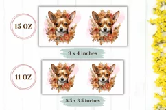 Watercolor Chihuahua Dog Mug Wrap, Dog Coffee Cup Design Product Image 2