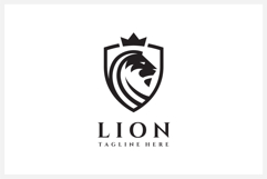 King Lion Shield Logo Design Vector Illustration Product Image 2
