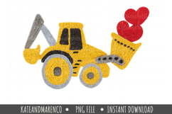 Boy Crochet Valentine PNG | Yarn Latch Hook Tractor PNG Product Image 1