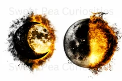 Moon, Sun, Stars, Fantasy, Ephemera, PNG, Clipart Product Image 2