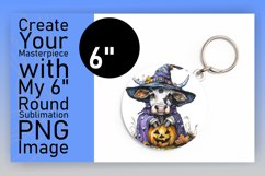 Funny Cow Halloween Round Design for Keychain Product Image 1