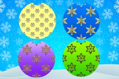 Stand for a car with snowflakes |8 sublimation designs,PNG Product Image 3