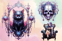Mysterious Gothic Christmas Clipart Sublimation Product Image 3