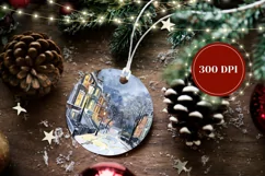 Watercolor Winter Ornament PNG, Christmas Ornament Design Product Image 2